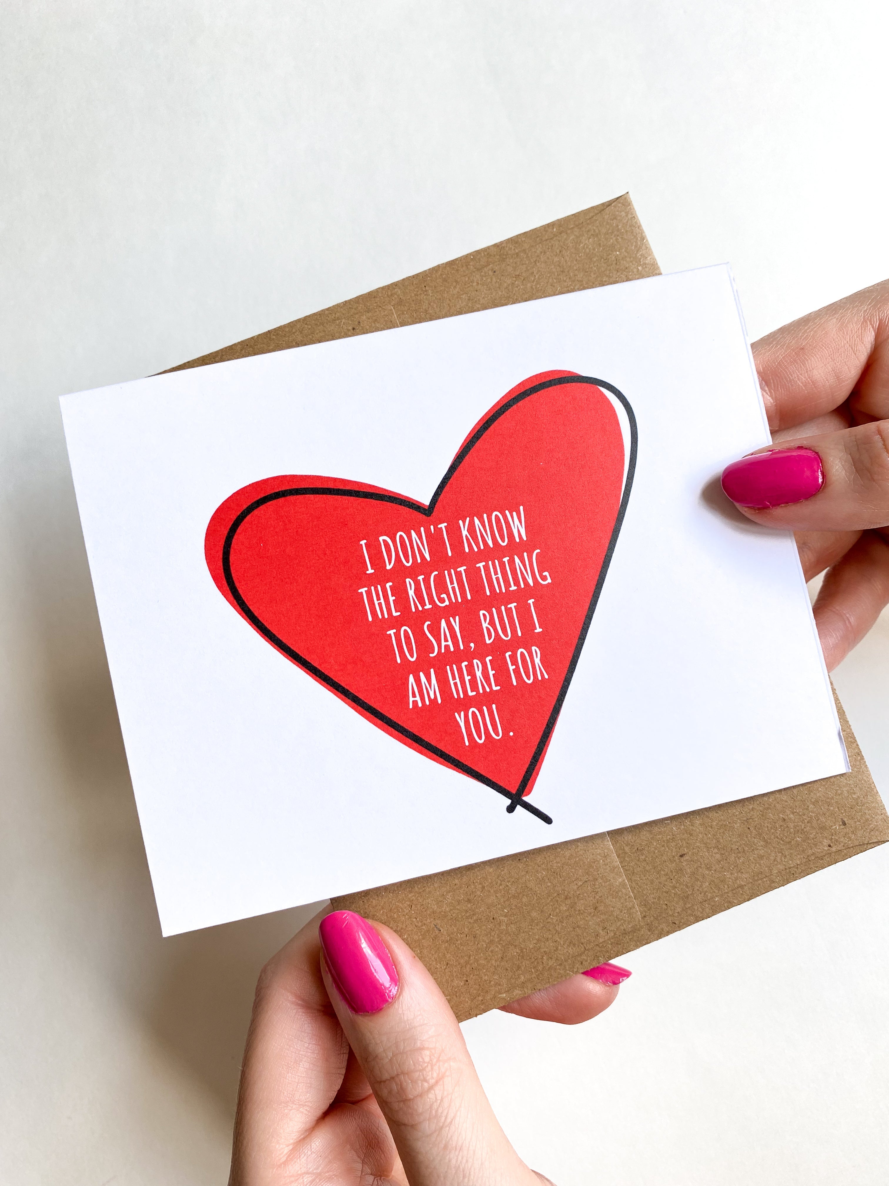 I Don't Know What to Say Here For You Support Card