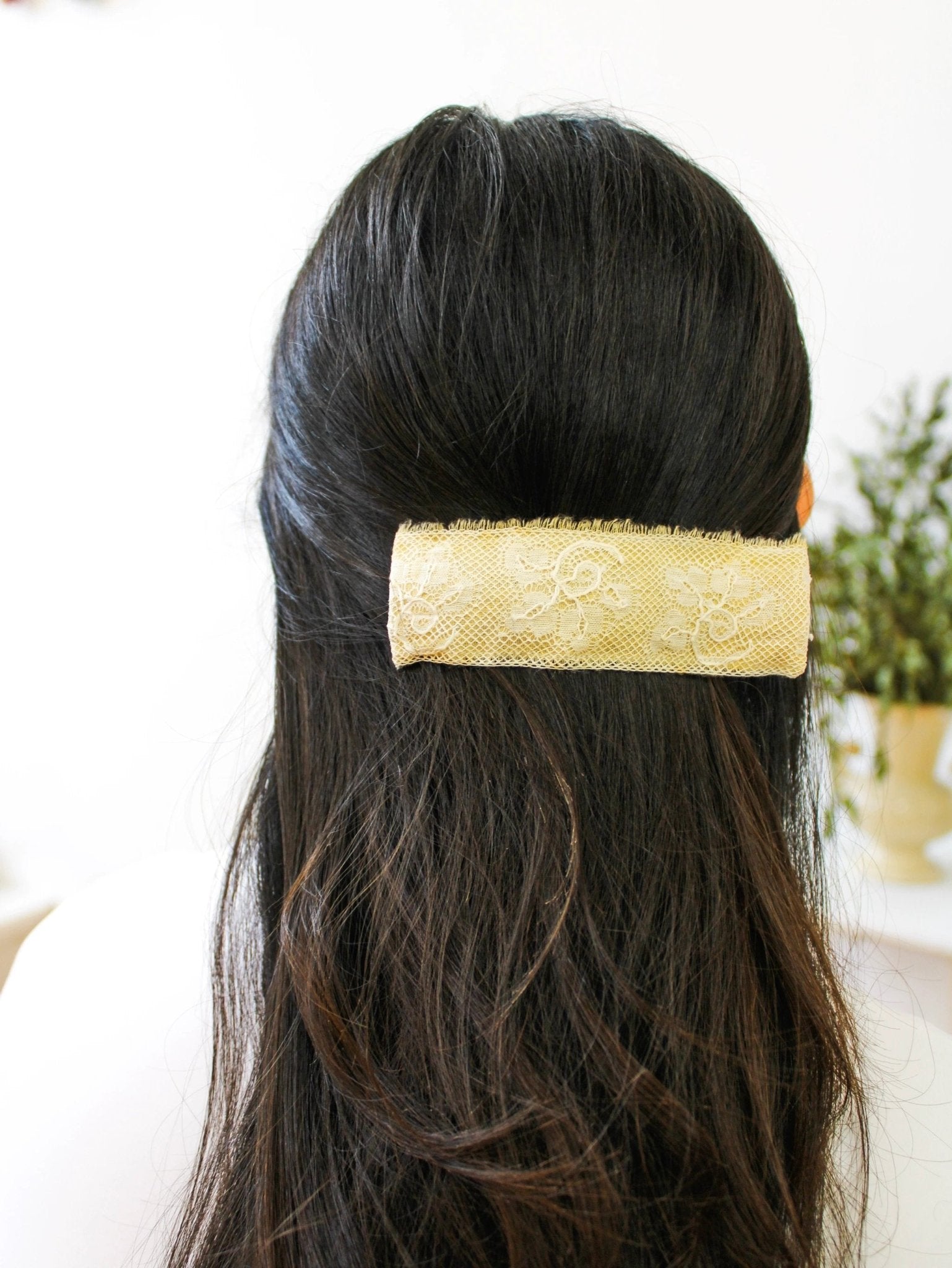 Edith Lace and Linen Hair Clip by Ash & Rose