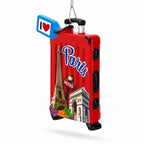 Paris Travel Souvenir Suitcase Eiffel Tower Resin Christmas Ornament