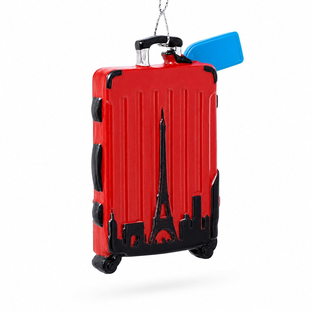Paris Travel Souvenir Suitcase Eiffel Tower Resin Christmas Ornament