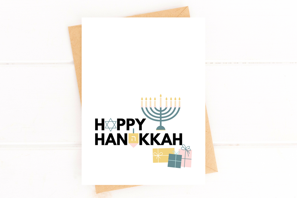 Happy Hanukkah Menorah Holiday Card