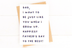 Be Just Like You Cute Father's Day Card From Son by Five Dot Post
