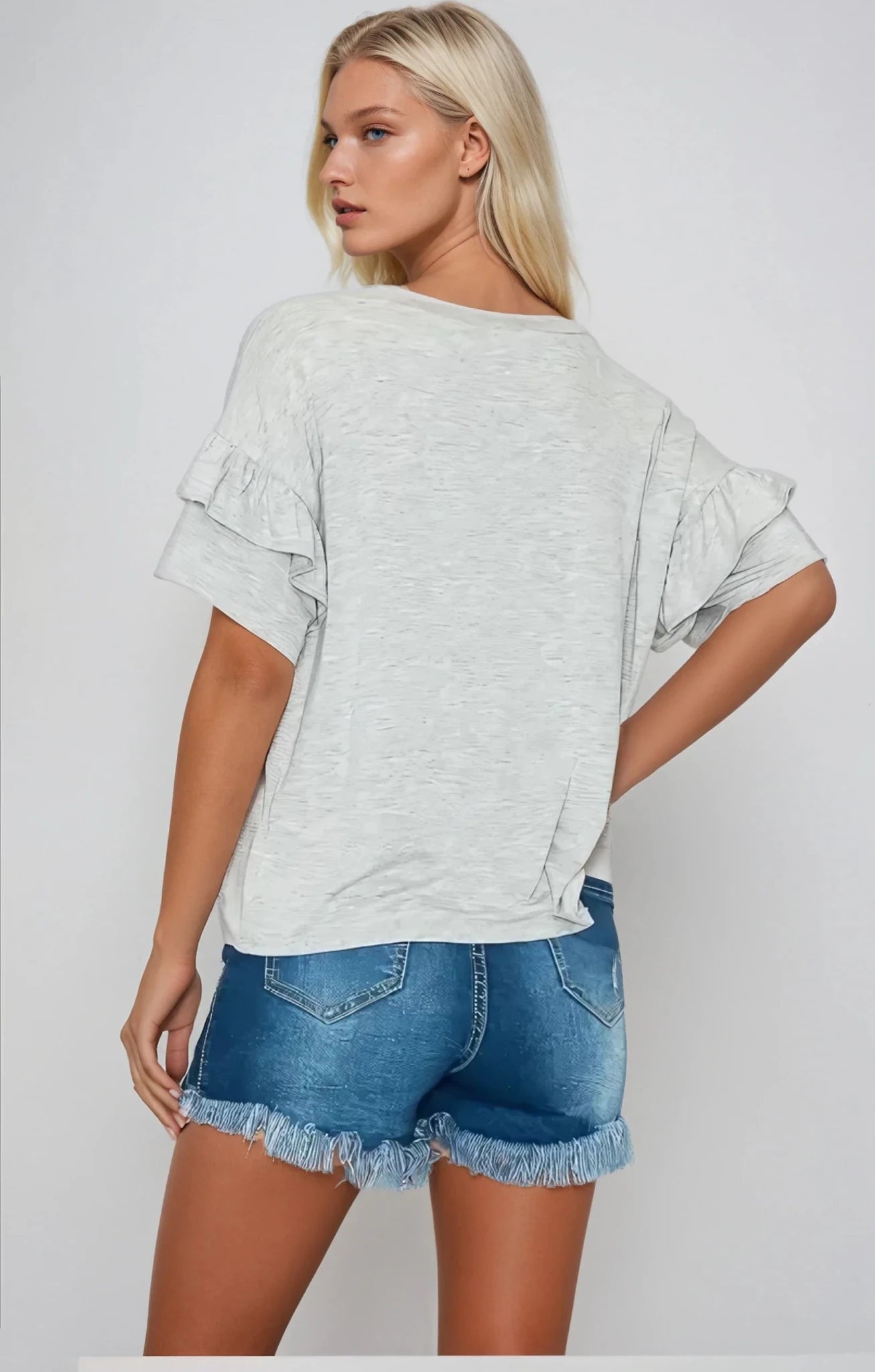 Effortless Charm Ruffle Sleeve Tee Clothing La Vie Bien Effortless Charm Ruffle Sleeve Tee