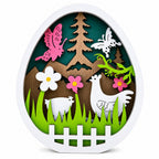 Egg Shape Spring Garden with Butterflies and Chicks Wooden Figurine Easter > Figurines La Vie Bien Egg Shape Spring Garden with Butterflies and Chicks Wooden Figurine