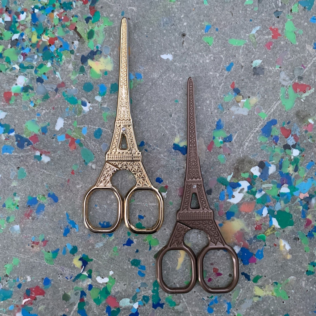 Eiffel Tower Mini Scissors in Antique Bronze, Rose Gold, Silver, Iridescent, or Gold Office La Vie Bien Eiffel Tower Mini Scissors in Antique Bronze, Rose Gold, Silver, Iridescent, or Gold
