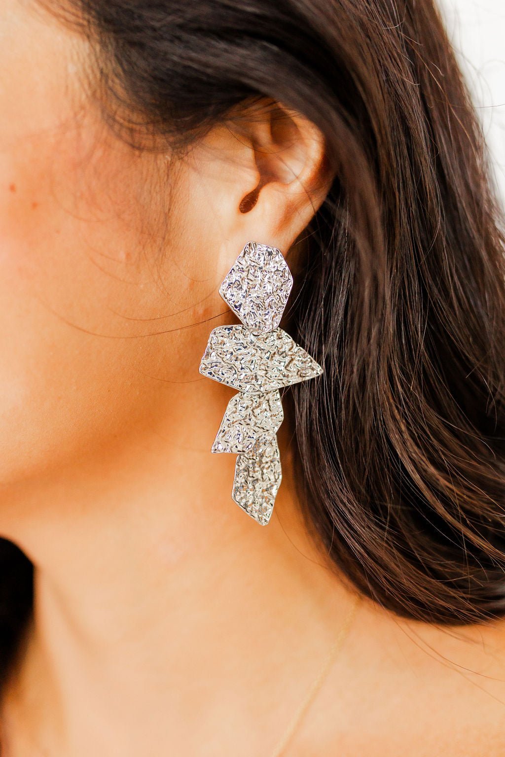 Electra Statement Earrings - Silver