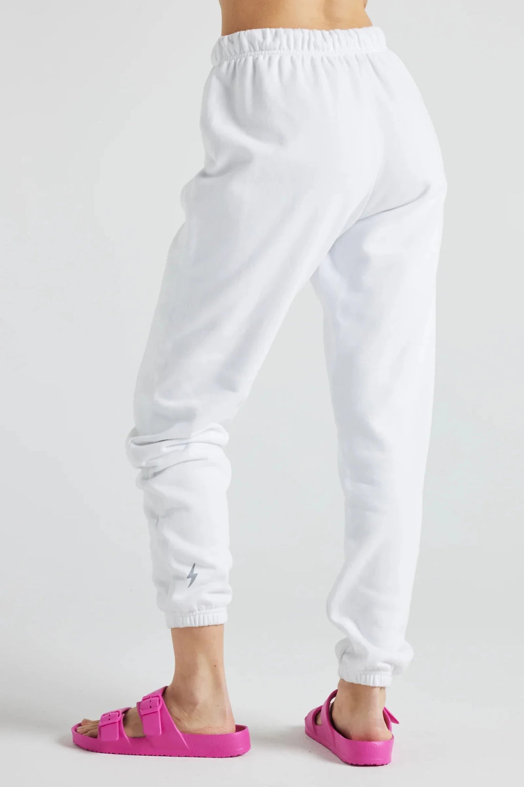 Electric Fleece Joggers in White Clothing La Vie Bien Electric Fleece Joggers in White