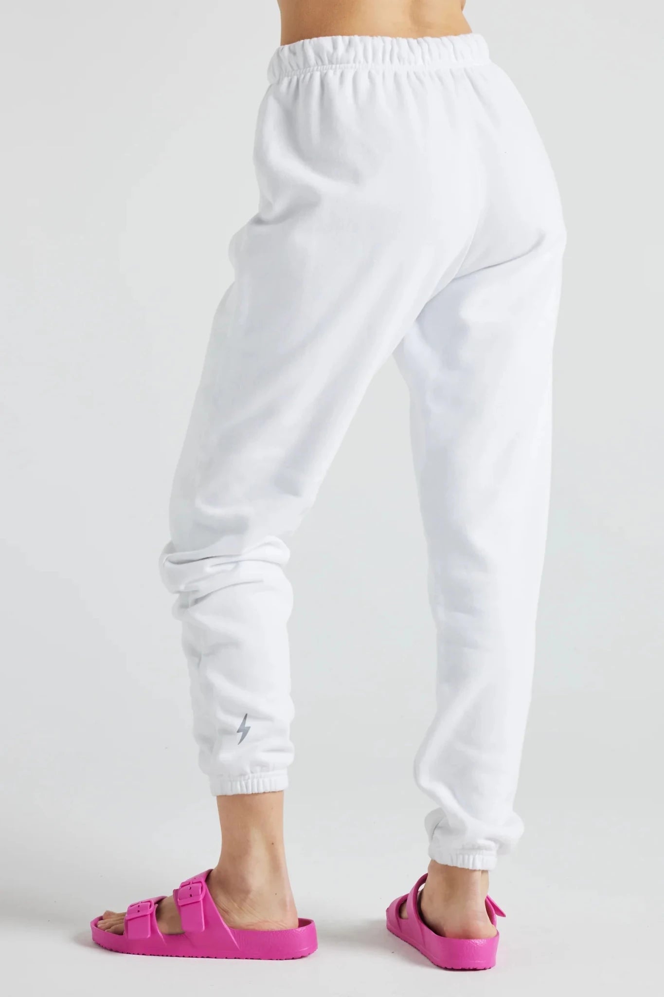 Electric Fleece Joggers in White Clothing La Vie Bien Electric Fleece Joggers in White