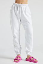 Electric Fleece Joggers in White Clothing La Vie Bien Electric Fleece Joggers in White