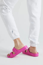 Electric Fleece Joggers in White Clothing La Vie Bien Electric Fleece Joggers in White