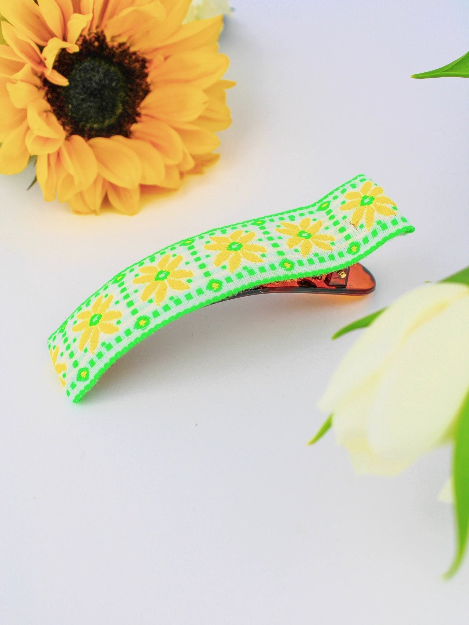 Electric Floral Vintage Ribbon Hair Clip by Ash & Rose