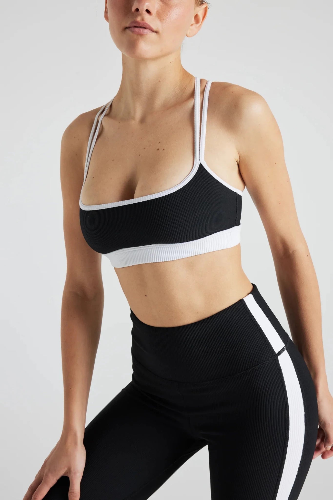 Electric Rib Color Block Bra Clothing La Vie Bien Electric Rib Color Block Bra