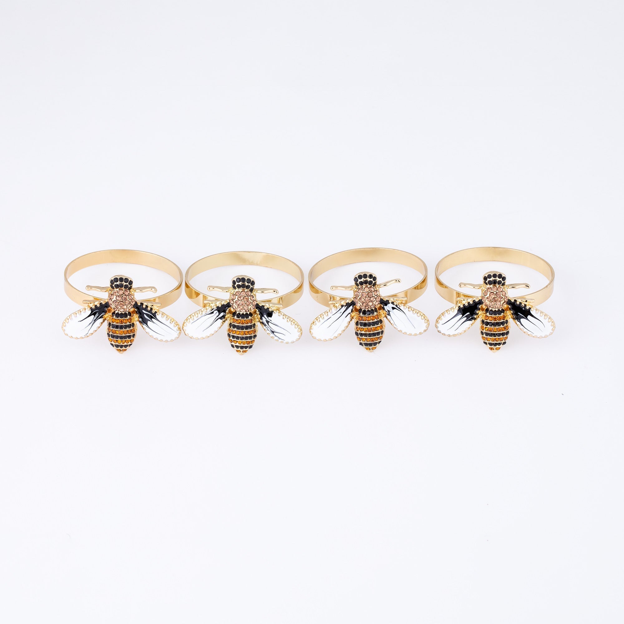 Elegant Bee Napkin Ring - Set of 4 Aprons & Mitts & Towels & Table Linens La Vie Bien Elegant Bee Napkin Ring - Set of 4