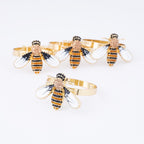 Elegant Bee Napkin Ring - Set of 4 Aprons & Mitts & Towels & Table Linens La Vie Bien Elegant Bee Napkin Ring - Set of 4