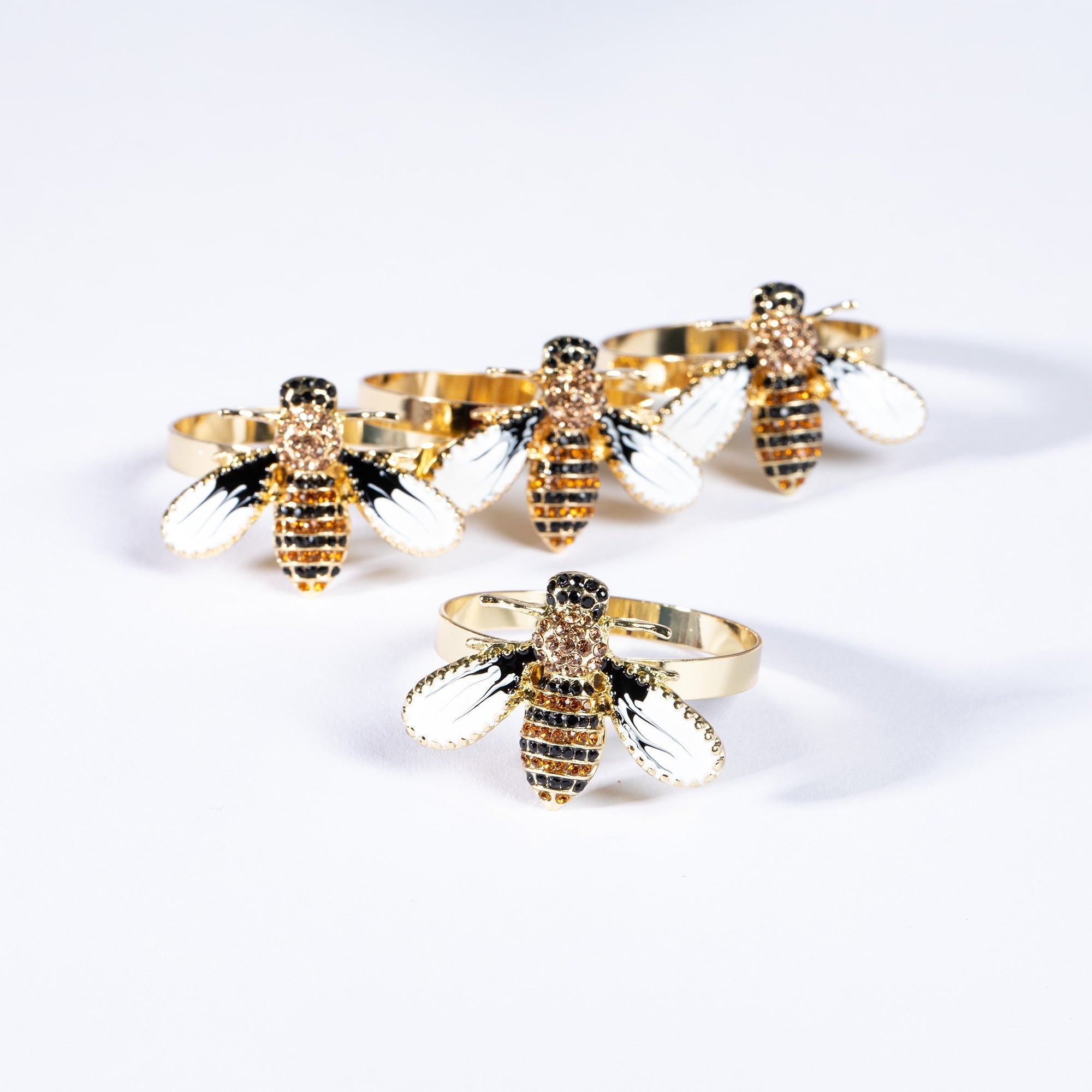 Elegant Bee Napkin Ring - Set of 4 Aprons & Mitts & Towels & Table Linens La Vie Bien Elegant Bee Napkin Ring - Set of 4