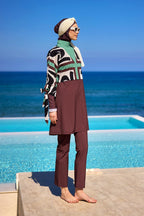 Elegant Black Burkini – Full Coverage Islamic Swimwear Set M2519 Covered Burkini Swimwear La Vie Bien Elegant Black Burkini – Full Coverage Islamic Swimwear Set M2519