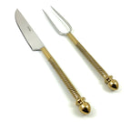 Luxury Carving Set – Handmade Stainless Steel with Golden Accents