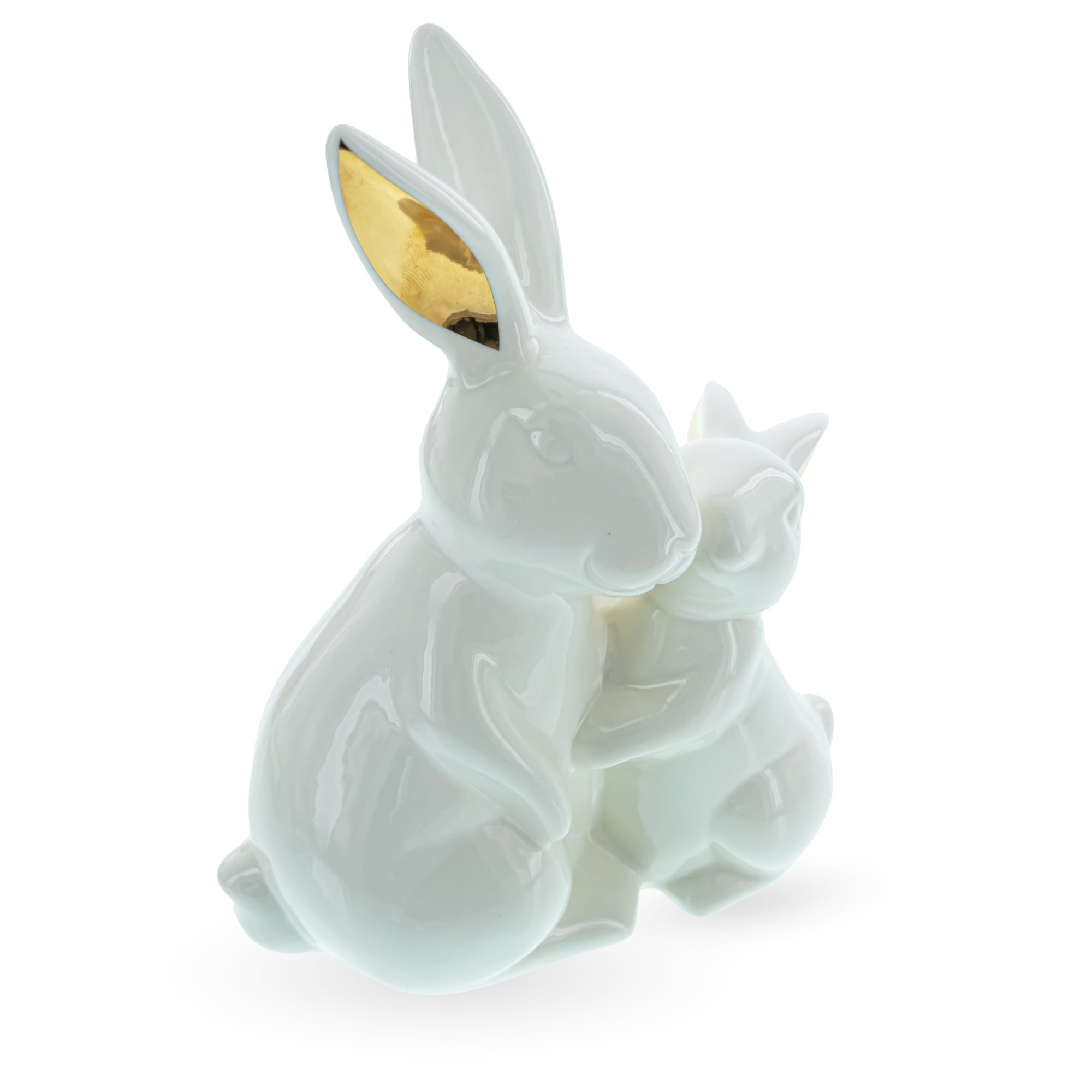 Elegant Ceramic Mother Bunny with Baby Figurine 8 Inches Tall Easter > Figurines > Bunnies La Vie Bien Elegant Ceramic Mother Bunny with Baby Figurine 8 Inches Tall