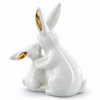 Elegant Ceramic Mother Bunny with Baby Figurine 8 Inches Tall Easter > Figurines > Bunnies La Vie Bien Elegant Ceramic Mother Bunny with Baby Figurine 8 Inches Tall