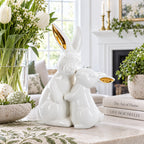 Elegant Ceramic Mother Bunny with Baby Figurine 8 Inches Tall Easter > Figurines > Bunnies La Vie Bien Elegant Ceramic Mother Bunny with Baby Figurine 8 Inches Tall