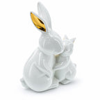 Elegant Ceramic Mother Bunny with Baby Figurine 8 Inches Tall Easter > Figurines > Bunnies La Vie Bien Elegant Ceramic Mother Bunny with Baby Figurine 8 Inches Tall