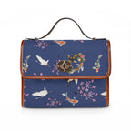 Elegant Cherry blossom, Koi and Crane Waterproof Canvas Bag, Floral Japanese nature Inspired Satchel Bags La Vie Bien Elegant Cherry blossom, Koi and Crane Waterproof Canvas Bag, Floral Japanese nature Inspired Satchel