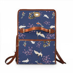 Elegant Cherry blossom, Koi and Crane Waterproof Canvas Bag, Floral Japanese nature Inspired Satchel Bags La Vie Bien Elegant Cherry blossom, Koi and Crane Waterproof Canvas Bag, Floral Japanese nature Inspired Satchel