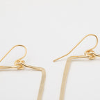 Elegant Golden Hammered Rectangle Earrings Earrings - Fashion La Vie Bien Elegant Golden Hammered Rectangle Earrings