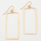 Elegant Golden Hammered Rectangle Earrings Earrings - Fashion La Vie Bien Elegant Golden Hammered Rectangle Earrings
