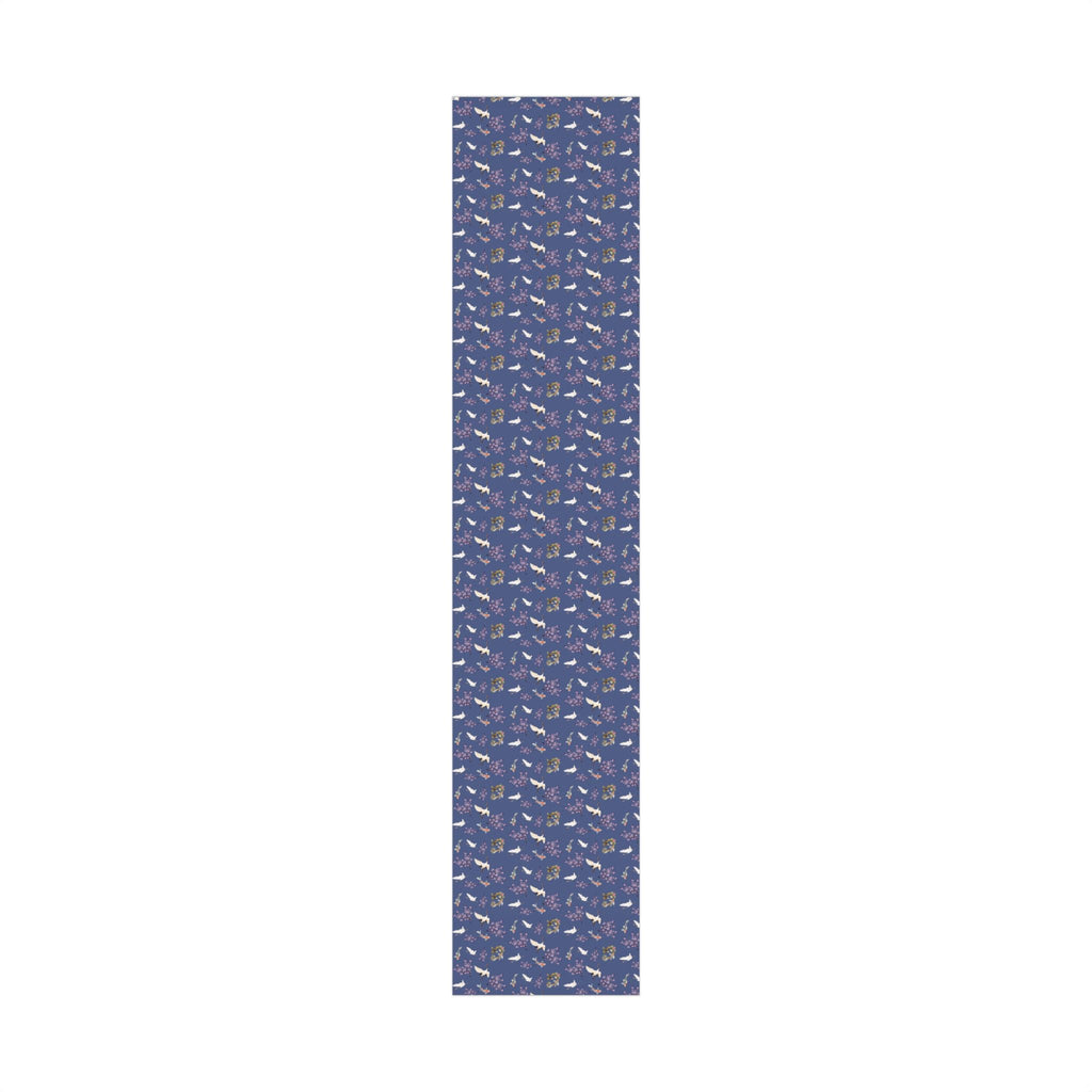 Elegant Koi Fish Cherry Blossom Gift Wrap, indigo Blue Wrapping Paper, Crane Pattern Home Decor La Vie Bien Elegant Koi Fish Cherry Blossom Gift Wrap, indigo Blue Wrapping Paper, Crane Pattern