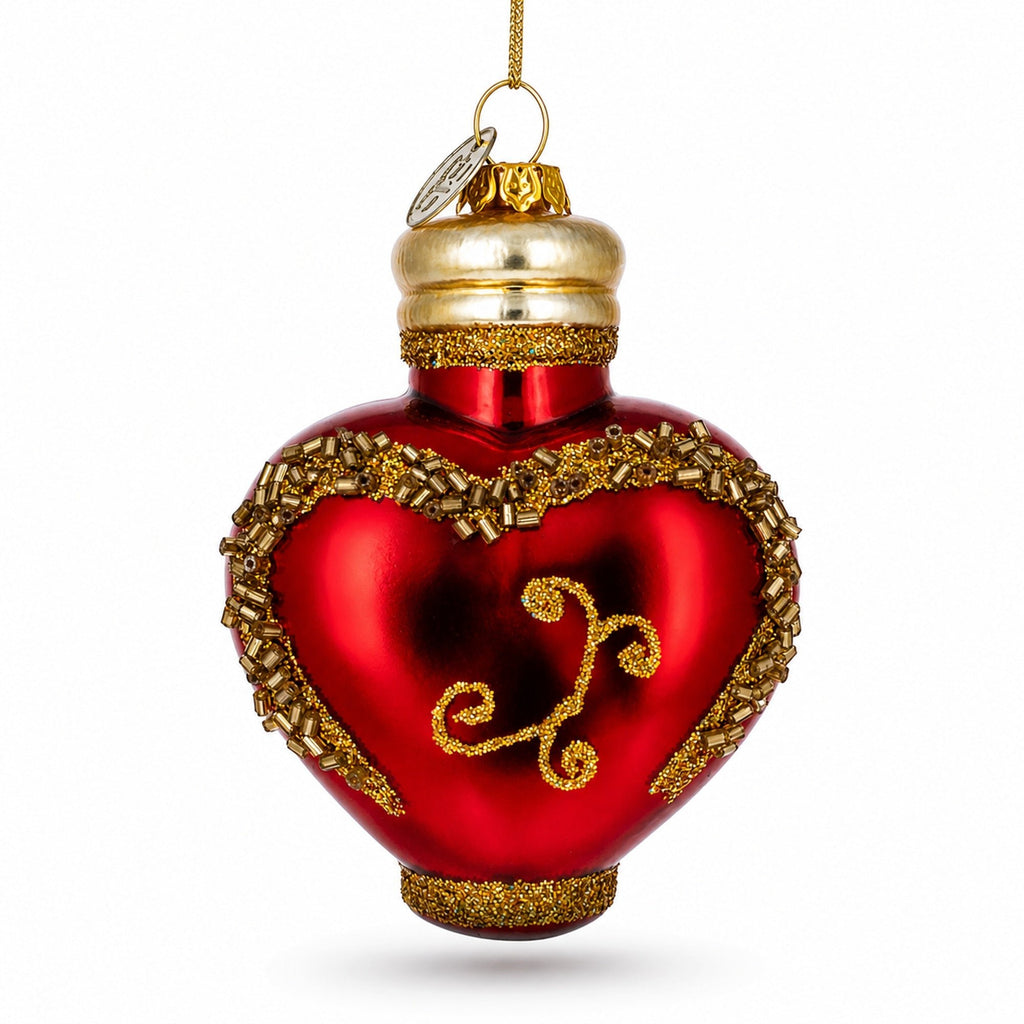 Elegant Perfume Bottle Glass Christmas Ornament Christmas Ornaments > Fashion La Vie Bien Elegant Perfume Bottle Glass Christmas Ornament