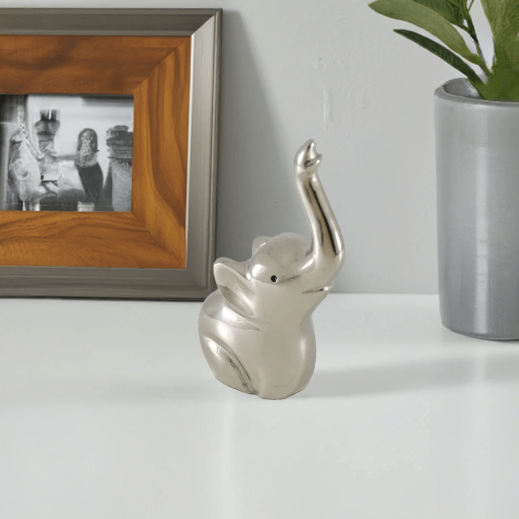 Elephant Ring Holder (4", Silver Finish) by Vibhsa