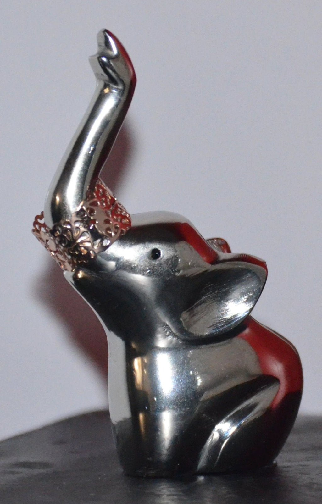 Elephant Ring Holder (4", Silver Finish) by Vibhsa
