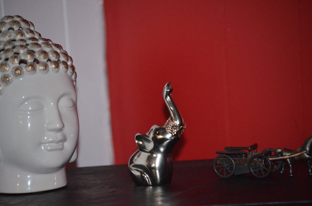 Elephant Ring Holder (4", Silver Finish) by Vibhsa
