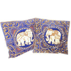 Elephant Tapestry Beaded Embroidered Cushion - Thailand Decor La Vie Bien Elephant Tapestry Beaded Embroidered Cushion - Thailand
