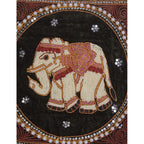 Elephant Tapestry Beaded Embroidered Cushion - Thailand Decor La Vie Bien Elephant Tapestry Beaded Embroidered Cushion - Thailand