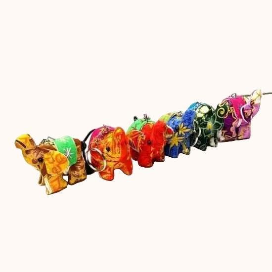 Elephant Textile Keychain | Handmade Zipper Pull from Upcycled Fabric | Thailand Keychains La Vie Bien Elephant Textile Keychain | Handmade Zipper Pull from Upcycled Fabric | Thailand