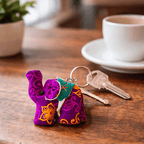 Elephant Textile Keychain | Handmade Zipper Pull from Upcycled Fabric | Thailand Keychains La Vie Bien Elephant Textile Keychain | Handmade Zipper Pull from Upcycled Fabric | Thailand