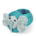 Elephant Tiny Basket - Turquoise Blue La Vie Bien Elephant Tiny Basket - Turquoise Blue