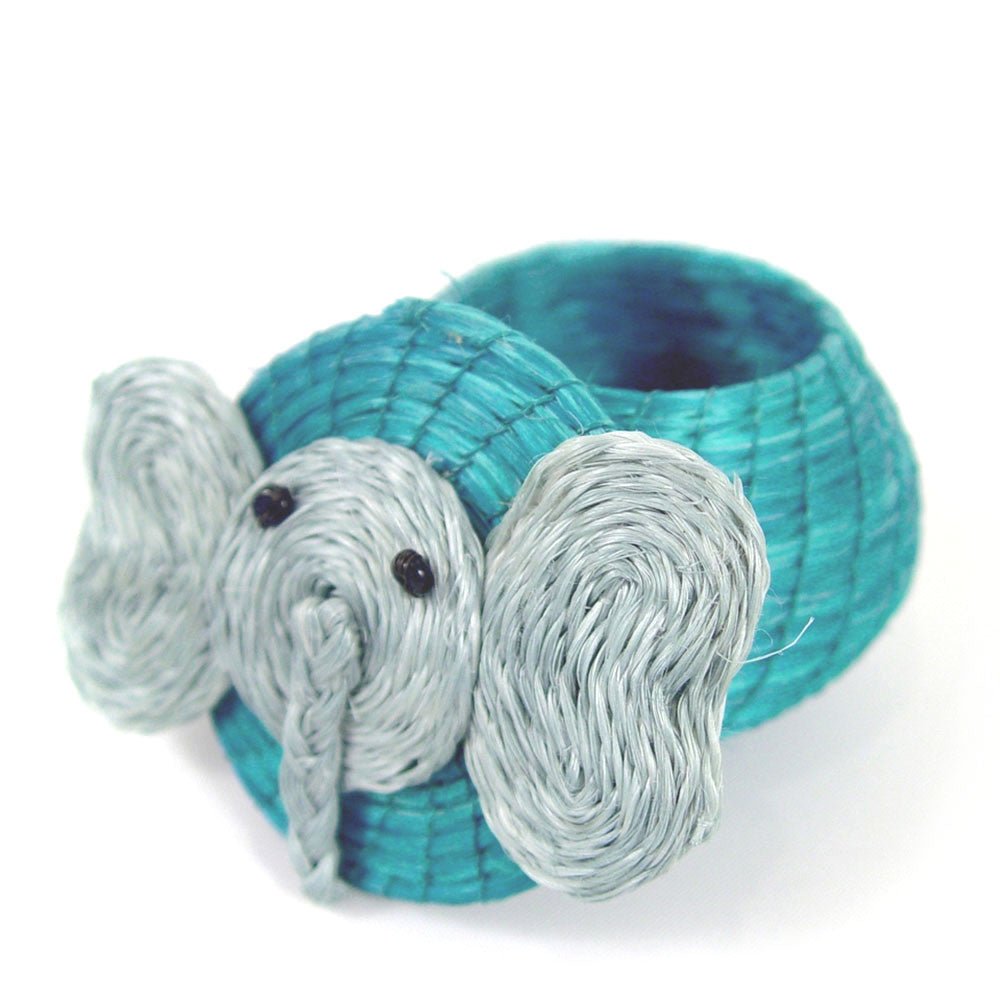 Elephant Tiny Basket - Turquoise Blue La Vie Bien Elephant Tiny Basket - Turquoise Blue