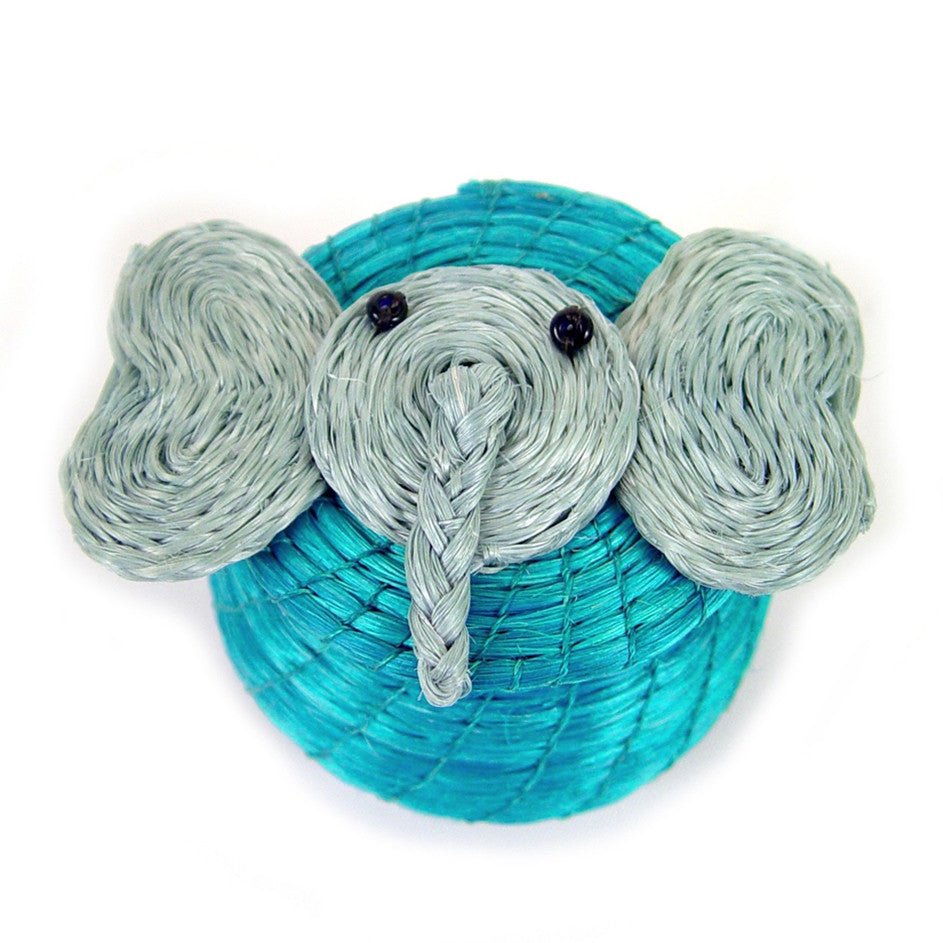 Elephant Tiny Basket - Turquoise Blue La Vie Bien Elephant Tiny Basket - Turquoise Blue