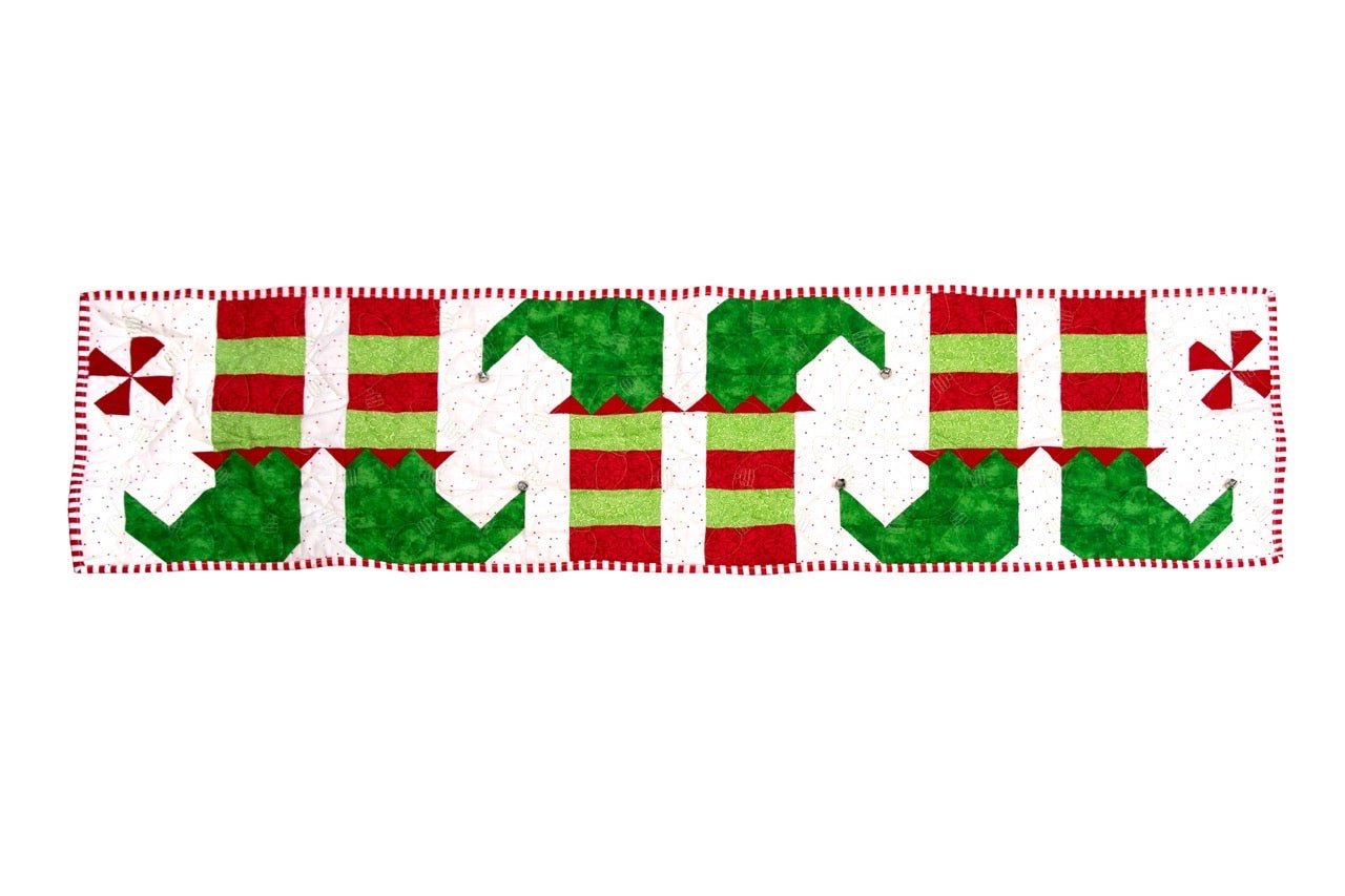 Elf Feet Christmas Table Runner Precut Quilt Kit Quilt Kit La Vie Bien Elf Feet Christmas Table Runner Precut Quilt Kit