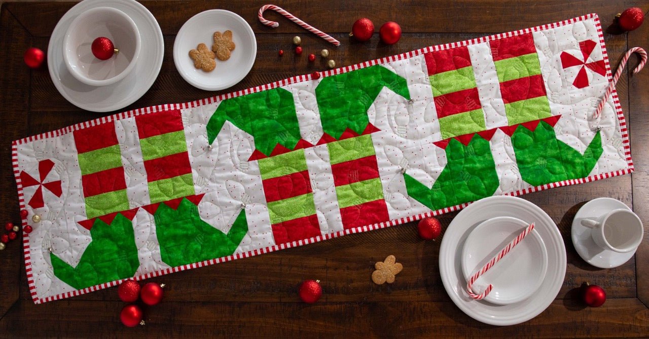 Elf Feet Christmas Table Runner Precut Quilt Kit Quilt Kit La Vie Bien Elf Feet Christmas Table Runner Precut Quilt Kit