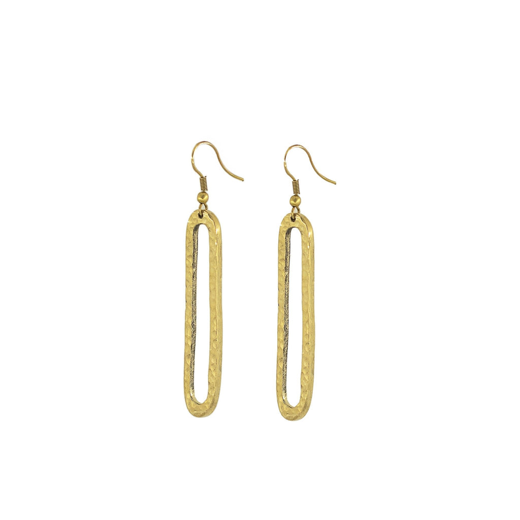 Elongated Oval Hoop Earrings for Women - Mvua Earrings La Vie Bien Elongated Oval Hoop Earrings for Women - Mvua