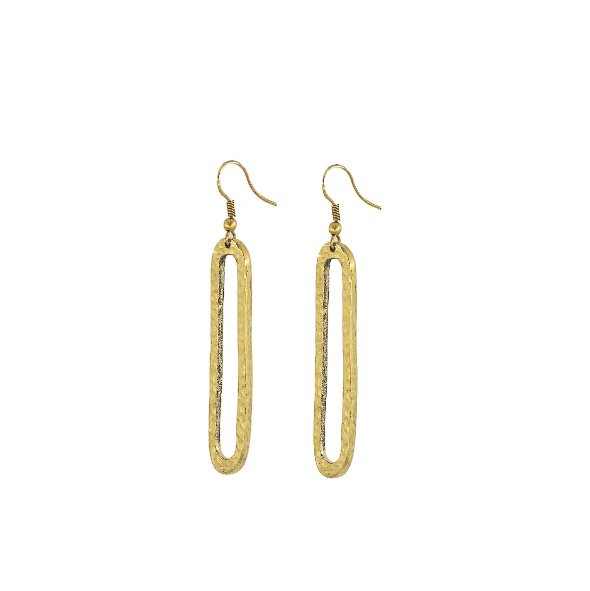 Elongated Oval Hoop Earrings for Women - Mvua Earrings La Vie Bien Elongated Oval Hoop Earrings for Women - Mvua