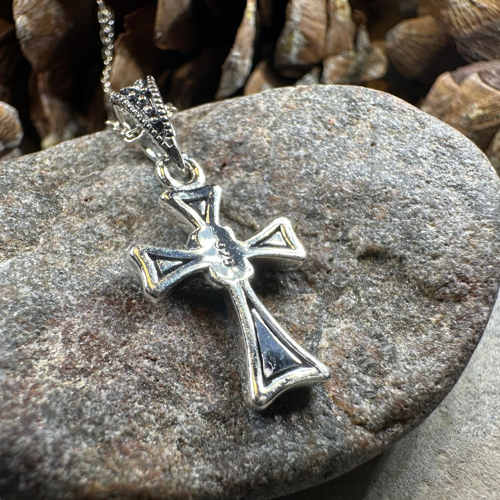 Elowen Marcasite Cross Necklace in Sterling Silver Pendant La Vie Bien Elowen Marcasite Cross Necklace in Sterling Silver