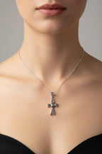 Elowen Marcasite Cross Necklace in Sterling Silver Pendant La Vie Bien Elowen Marcasite Cross Necklace in Sterling Silver