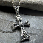 Elowen Marcasite Cross Necklace in Sterling Silver Pendant La Vie Bien Elowen Marcasite Cross Necklace in Sterling Silver