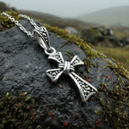 Elowen Marcasite Cross Necklace in Sterling Silver Pendant La Vie Bien Elowen Marcasite Cross Necklace in Sterling Silver