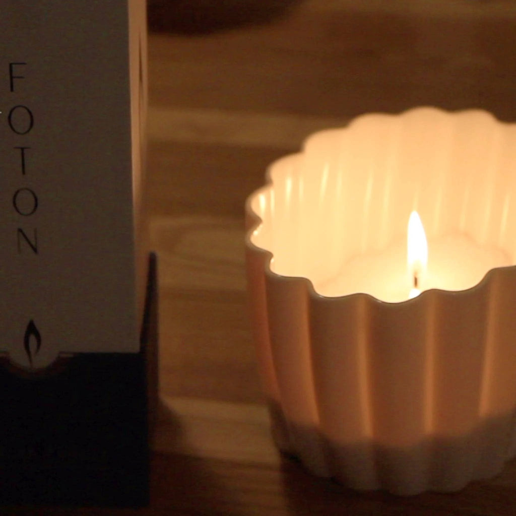 Elysian Fluted Porcelain Candle Holder by Ember Collective